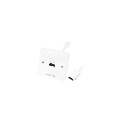 LogiLink HDMI Adapter, wall socket, 1-port, white