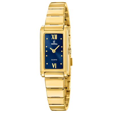 Festina Damen Uhr F20768-4 Blau Mademoiselle Edelstahl goldfarben