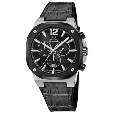 Jaguar Swiss Made Armbanduhr Chrono J1026-7 Saphirglas Schwarz