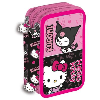 Hello Kitty & Kuromi Federmäppchen, 3-fach
