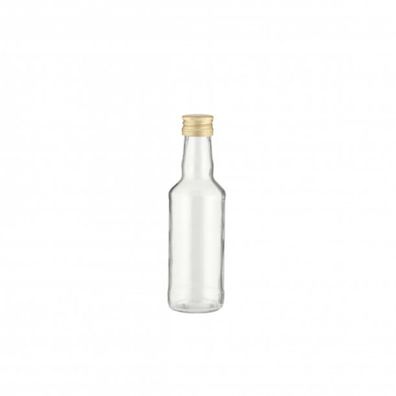 Glasflasche 200 ml mit Schraubverschluss - mit goldenem Deckel für DIY und Küche