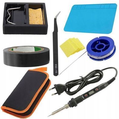Rosfix Set Lötkolben OC80W – 80W ESD mit Matte, Zinn, Pinzette, Tasche