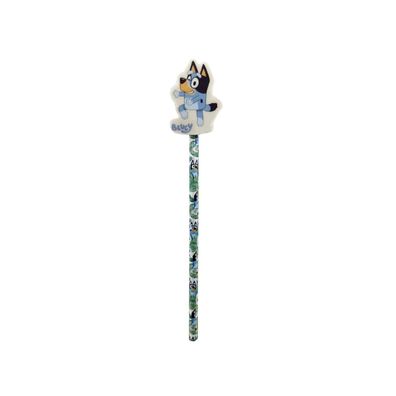 Bluey Kinder Bleistift Blau Schreibwaren Stift mit verziertem Radiergummi