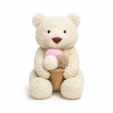 Jellycat Oatus Bear with Ice Cream Plüschbär creme Eiswaffel 28 cm