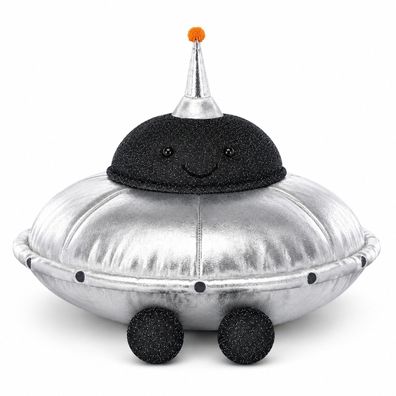 Jellycat Amuseables Jellysaucer Plüsch-UFO silber schwarz 25 cm