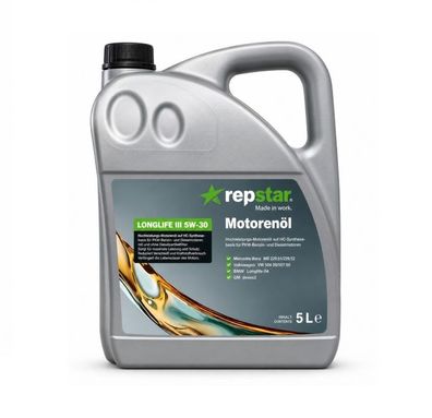 Repstar Motorenöl Longlife III 5W30, 5 Liter