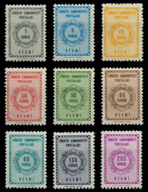 TÜRKEI DIENST Nr 91-99 postfrisch X92E3F6