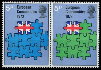 Grossbritannien 1973 Nr 613 + 614 postfrisch WAAGR PAAR S21BF32