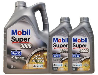 Mobil Super 3000 XE 5W-30 2x1+ 1x5 Liter Motoröl, MB 229.51, Dexos2