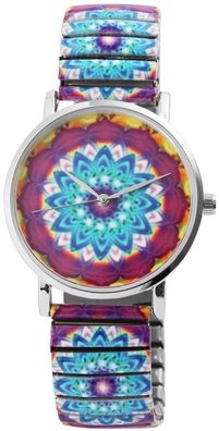 Damenuhr Armbanduhr Zugband lila blau Excellanc 1700035-009 Analog Quatzwerk
