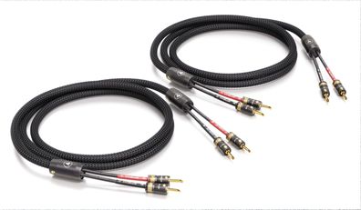 Viablue -SC-2 Silver- HighEnd Lautsprecherkabel - Single-Wiring - Bananas T8 - Black
