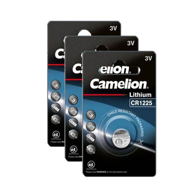 3x Camelion CR1225 CR 1225 3V Lithium Knopfzelle Batterie 1er Blister