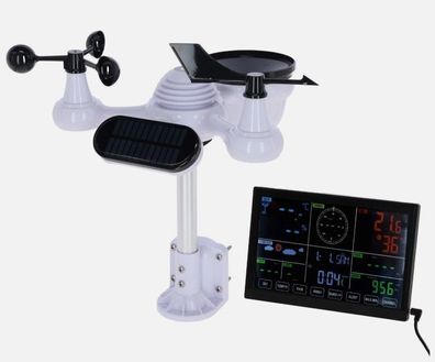 Kerbl Digitale Wetterstation 7 in 1 Wifi, App, misst Wind, Regen, UV, Luftdruck