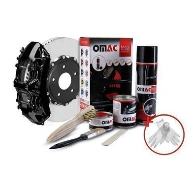 OMAC Bremssattellack Bremssattelfarbe New York Schwarz Glänz Auto Lack Set