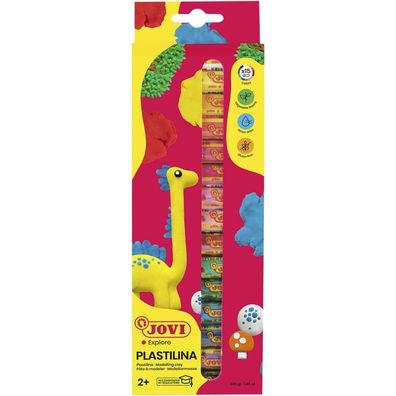 JOVI Knete Plastilina farbsortiert 15 Farben je 15,0 g