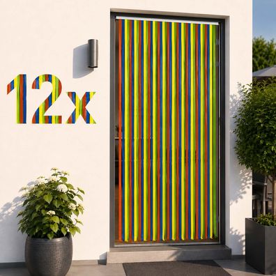 BURI 12x Tür Streifenvorhang Insektenschutz 90x200 cm Sichtschutz Kunststoff