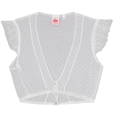 Dirndlbluse Genta Flügelarm weiß - Größe: 32