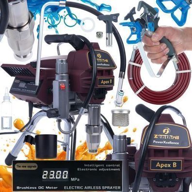 Zenthril Farbspritzgerät Apex B – 2500W 20MPa 3,2L/min | LCD, 0,031" Düse