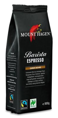 3x MOUNT HAGEN Mount Hagen Bio FT Espresso Barista, ganze Bohne 500g