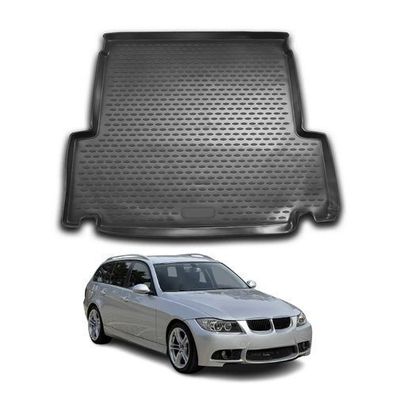 Kofferraummatte Kofferraumwanne für BMW 3er E91 2005-2013 Gummi TPE Schwarz