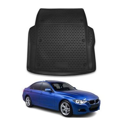 Kofferraummatte Kofferraumwanne für BMW 3er F30 F80 Limo 2011-2018 Gummi Schwarz