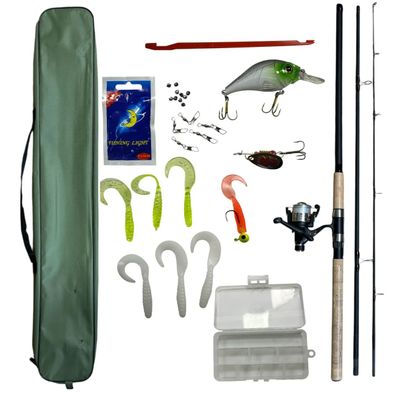 Angelset Komplettset Spinnrute 3m 20-60g + Rolle + Schnur + Tasche + Zubehör