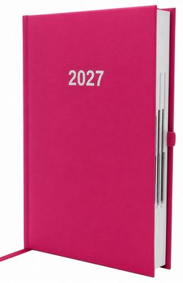 2027 ADINA Buchkalender Chefplaner A5 pink 1 Tag 1 Seite auch sonntags