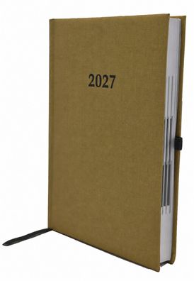 2027 ADINA Buchkalender Chefplaner A5 gold-metallic 1 Tag 1 Seite