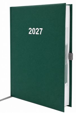 2027 ADINA Buchkalender Chefplaner A5 grün-metallic 1 Tag 1 Seite