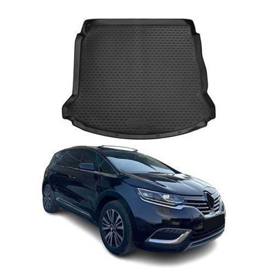 Kofferraummatte Kofferraumwanne für Renault Espace 2015-2020 Gummi TPE Schwarz