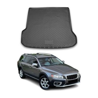 Kofferraummatte Kofferraumwanne für Volvo XC70 2007-2021 Gummi TPE Schwarz