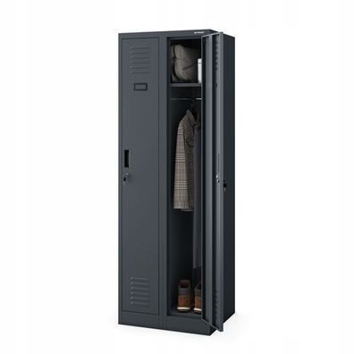 Spind Garderobenschrank Umkleideschrank Metallschrank Jan Nowak 180x60x50cm anthrazit