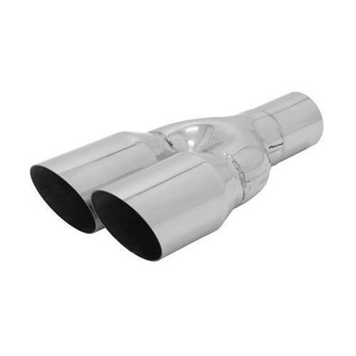 Auspuff Endrohr Edelstahl Y 2x76mm MS-Design Endschalldämpfer mit ABE