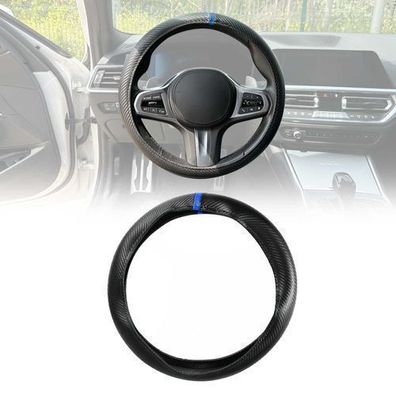 Lenkradbezug Lenkradschoner Lenkrad Abdeckung Schwarz Blau Streifen Ø 38-40 cm
