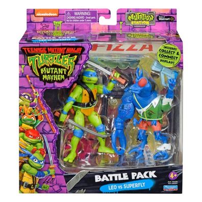 Playmates Teenage Mutant Ninja Turtles Actionfiguren Leonardo vs. Super Fly 11 cm