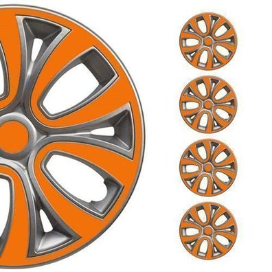Radkappen 16 zoll Grau & Orange 4tlg satz