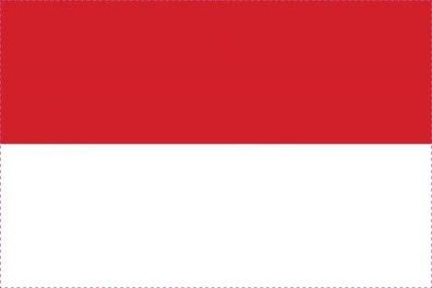 Indonesien Flagge Aufkleber Sticker Fahne selbstklebend 5-60cm breit ES-FL-IND