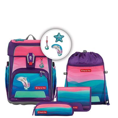 Step by Step CLOUD OCEAN Schulranzen Set 5tlg Dolphin Lana, Dolphin Lana, Mädchen