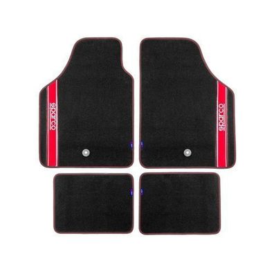 SPARCO Universal Fußmatten Rot Autoteppich Alwetter Schwarz 4 tlg