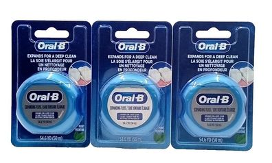 3x Oral-B expandierende Zahnseide für eine Tiefenreinigung (3x 50m)