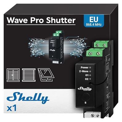 Shelly Qubino Wave Pro Shutter Z-Wave ? 2-Kanal Rollladensteuerung, DIN-Schiene