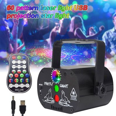 60 Muster Laser Projektor RGB UV LED USB KTV Party DJ Disco B?hnenbeleuchtung