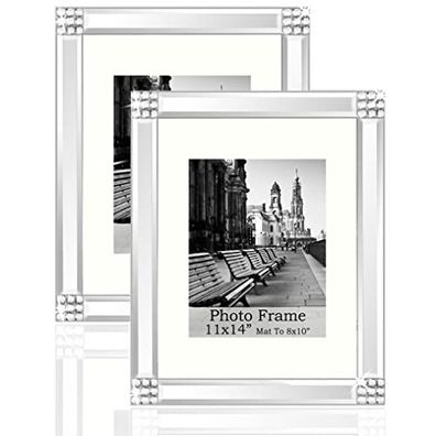 Meetart Standard-Bilderrahmen mit silbernem Spiegel, 27,9 x 35,6 cm und 20,3 x 25,4