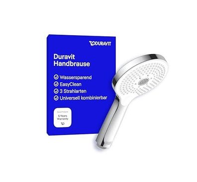 Duravit Universal-Duschkopf ? 3 Strahlarten, Wassersparfunktion, runde Form