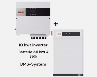 Solarmodul Wechselrichter 10 kW + 4 Batterien 2,5 kW + BMS