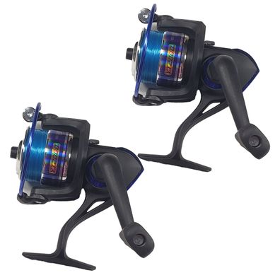 2x Angelrolle YT2000A Spinnrolle Größe 2000 Spinnrolle mit Frontbremse Schwarz-Blau –