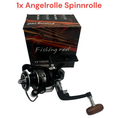 Angelrolle YF1000B – Ultraleicht Spinnrolle mit Frontbremse & Holzgriff – Ideal für B
