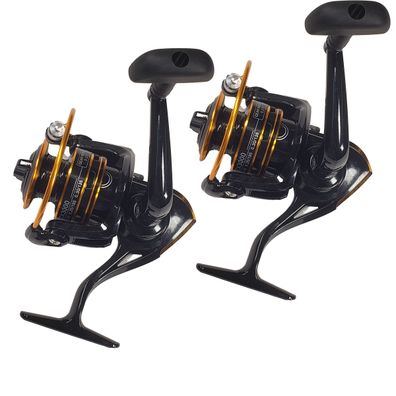 2x Angelrolle ZX3000 – 3000er Spinnrolle Spule Black- Gold Barsch Forelle Zander