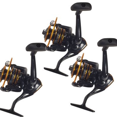 3x Angelrolle ZX3000 – 3000er Spinnrolle Spule Black- Gold Barsch Forelle Zander