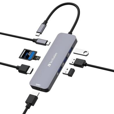 Verbatim USB C Pro Multiport Hub 8 in 1